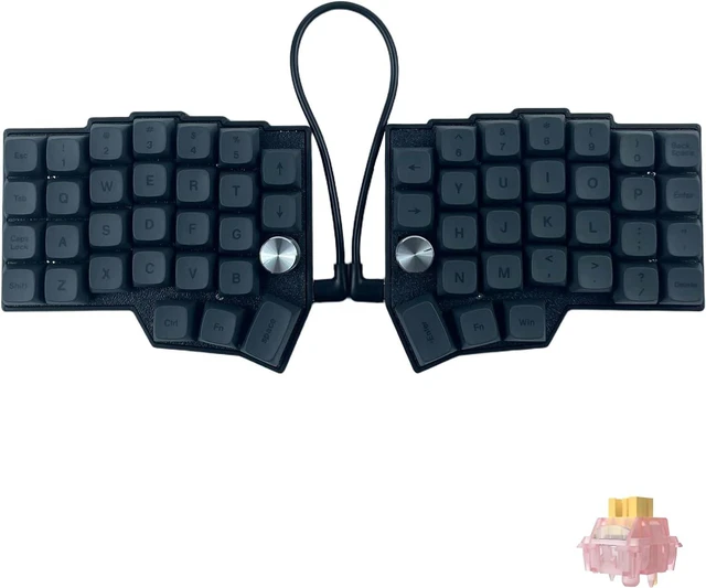 Main image of 4×6 Corne Layout with knobs CORNE Wired Ergonomic Mechanical Keyboard,60% Orthol inear Layout,Hot-swappable,RGB,Vial remapping Support,pre-lubed Linear switches (Silent Switch)