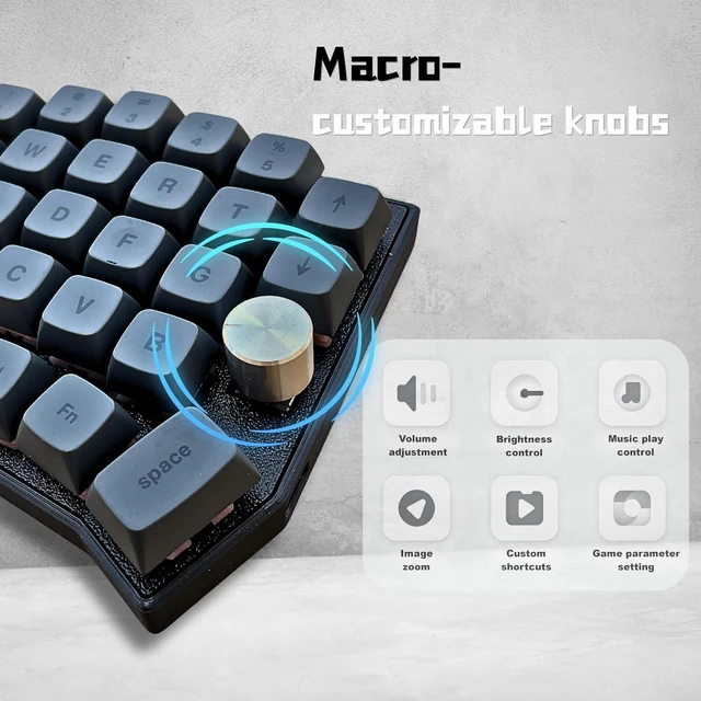 Alt view image 5 of 7 - 4×6 Corne Layout with knobs CORNE Wired Ergonomic Mechanical Keyboard,60% Orthol inear Layout,Hot-swappable,RGB,Vial remapping Support,pre-lubed Linear switches (Silent Switch)