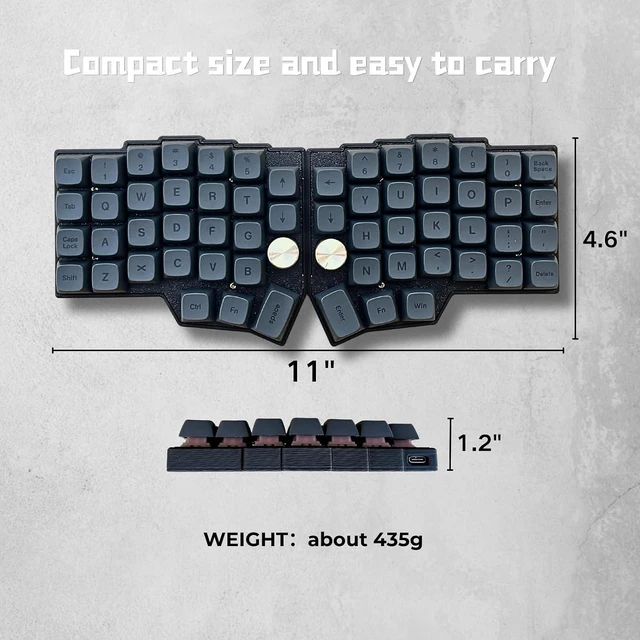 Alt view image 7 of 7 - 4×6 Corne Layout with knobs CORNE Wired Ergonomic Mechanical Keyboard,60% Orthol inear Layout,Hot-swappable,RGB,Vial remapping Support,pre-lubed Linear switches (Silent Switch)