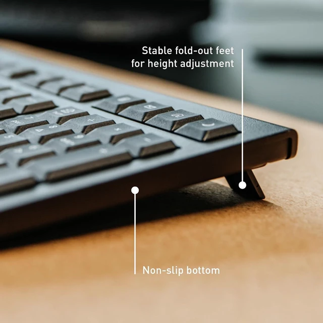 Alt view image 6 of 6 - CHERRY KW 3000, Wireless Keyboard with Number Keypad, US International Layout (QWERTY), 2.4 GHz Radio Connection, Silent Keys, Flat Design, Battery Operated, Black