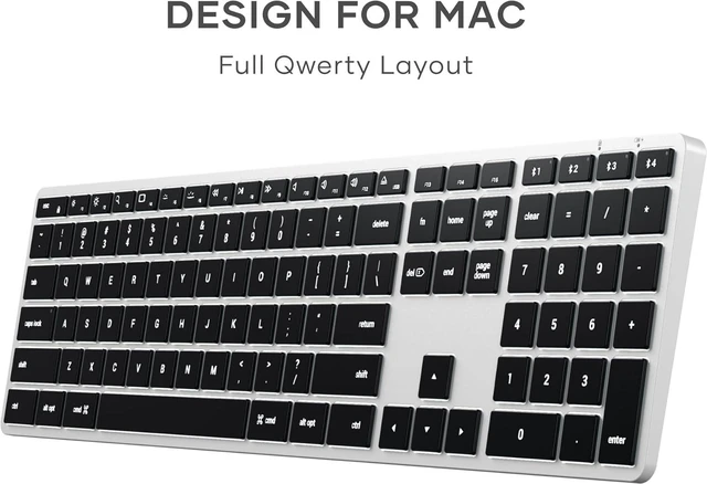 Alt view image 3 of 7 - Satechi Slim X3 Bluetooth Backlit Keyboard, Multi-Device Sync, Silver | Illuminated keys, for MacBook, iPad, iPad mini, Mac mini, iMac