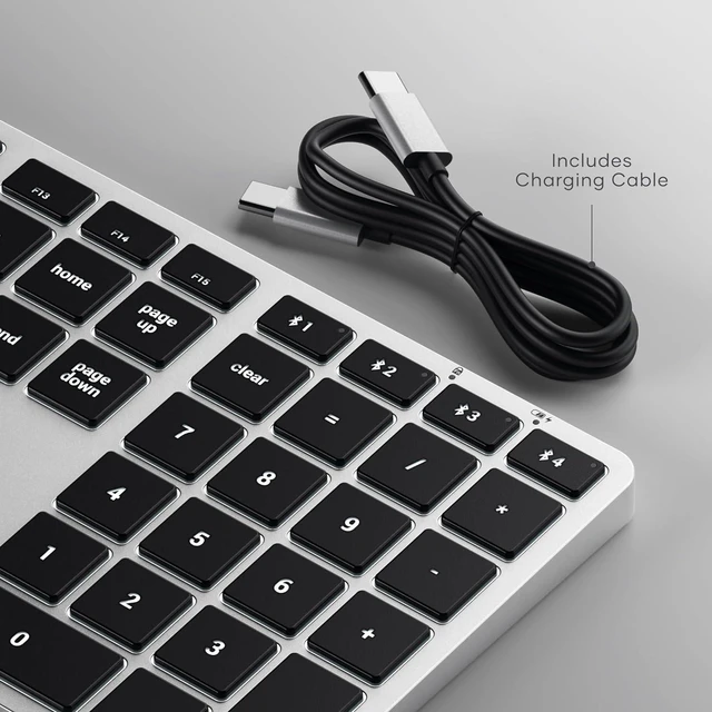 Alt view image 5 of 7 - Satechi Slim X3 Bluetooth Backlit Keyboard, Multi-Device Sync, Silver | Illuminated keys, for MacBook, iPad, iPad mini, Mac mini, iMac