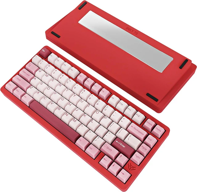 Main image of MK INKY75 Mechanical Keyboard with Full Aluminum Wireless Mechanical Gaming Keyboard, 75% Layout Mechanical Keyboard BT/2.4G/USB-C,Hot Swappable, Creamy Sounding, RGB/PP/4000mAh(Very Raspberry)