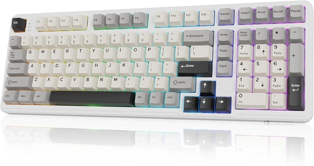 Main image of ATTACK SHARK X98 Wireless Mechanical Keyboard,Tri-Mode BT5.0/2.4GHz/USB-C Hot-Swappable,Gasket Mount with Pre-lubed Linear Switches,PBT Keycaps,RGB Backlit Gaming Keyboard for PC/Tablet/PS5/Xbox