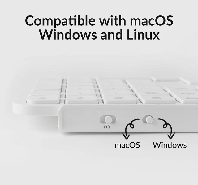 Alt view image 6 of 7 - Keychron B6 Pro Ultra-Thin Wireless Keyboard - 1200H Battery, Tri-Mode (2.4G/Bluetooth 5.2/USB-C), Programmable Keys, Full Size with Num Pad for Mac/Windows/Linux (Ivory White)