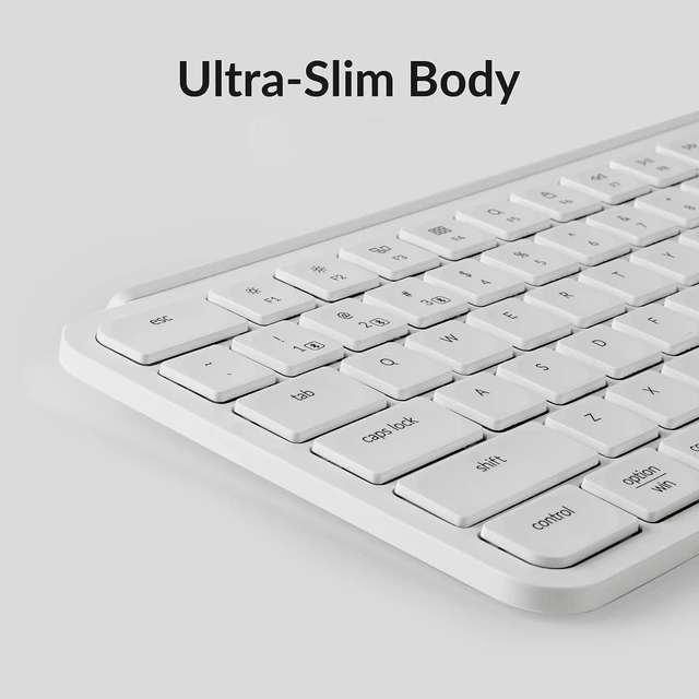 Alt view image 7 of 7 - Keychron B6 Pro Ultra-Thin Wireless Keyboard - 1200H Battery, Tri-Mode (2.4G/Bluetooth 5.2/USB-C), Programmable Keys, Full Size with Num Pad for Mac/Windows/Linux (Ivory White)