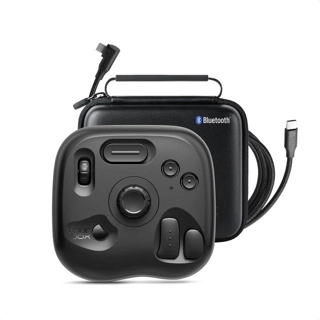 Main image of TourBox Lite Bluetooth - Compact Editing Keyboard, Macro Controller with Custom Software, Cable, Travel Bag for Digital Artist, Photographer, Editor, and Content Creator (Black)