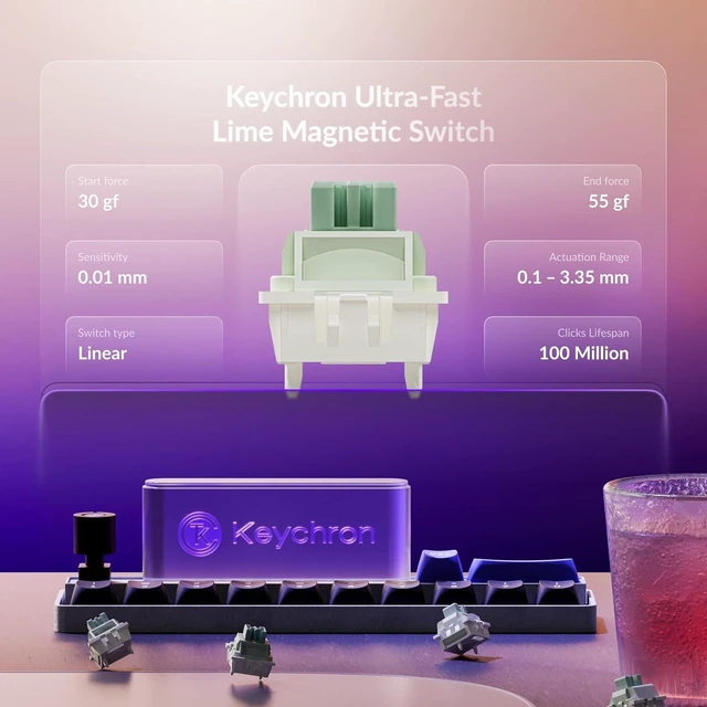 Alt view image 2 of 7 - Keychron Q6 HE Wired 8000Hz Hall Effect Magnetic Keyboard, Rapid Trigger Ultra-Fast Lime Linear Switch Keyboard Hot Swappable, Full-Size Layout Aluminum, Custom RGB for Mac Windows Linux - Black