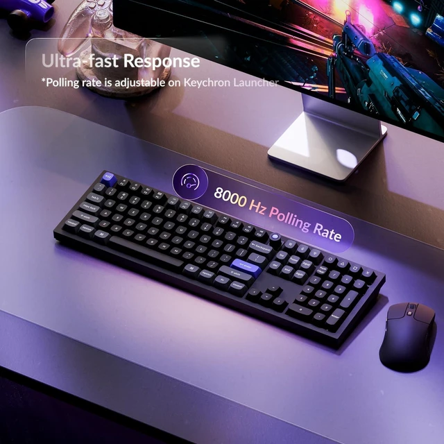 Alt view image 3 of 7 - Keychron Q6 HE Wired 8000Hz Hall Effect Magnetic Keyboard, Rapid Trigger Ultra-Fast Lime Linear Switch Keyboard Hot Swappable, Full-Size Layout Aluminum, Custom RGB for Mac Windows Linux - Black