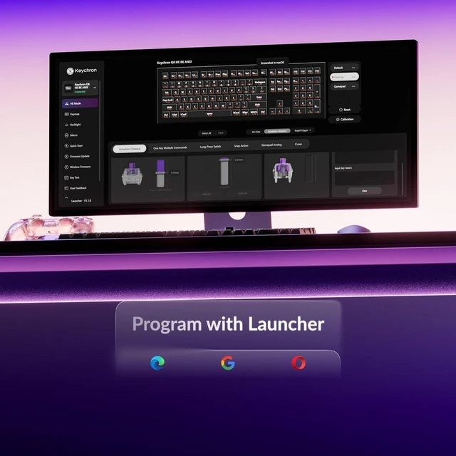 Alt view image 4 of 7 - Keychron Q6 HE Wired 8000Hz Hall Effect Magnetic Keyboard, Rapid Trigger Ultra-Fast Lime Linear Switch Keyboard Hot Swappable, Full-Size Layout Aluminum, Custom RGB for Mac Windows Linux - Black