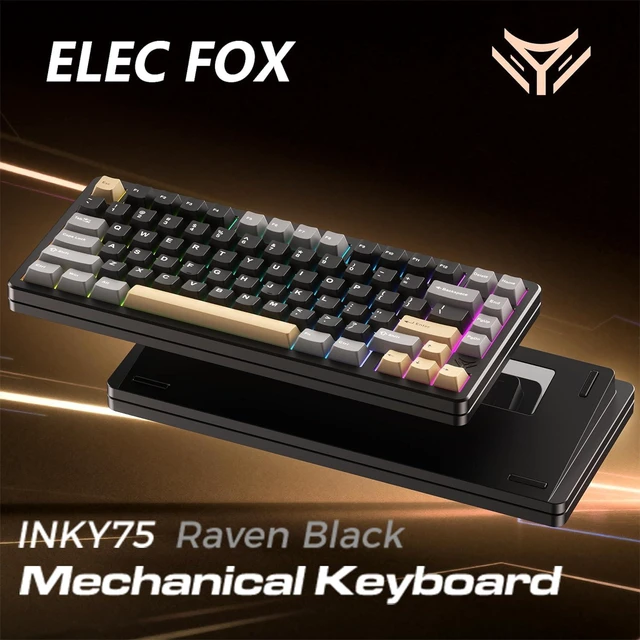 Alt view image 2 of 7 - MK INKY75 Mechanical Keyboard with Full Aluminum Wireless Mechanical Gaming Keyboard, 75% Layout Mechanical Keyboard BT/2.4G/USB-C,Hot Swappable, Creamy Sounding, RGB/PP/4000mAh(Raven Black)