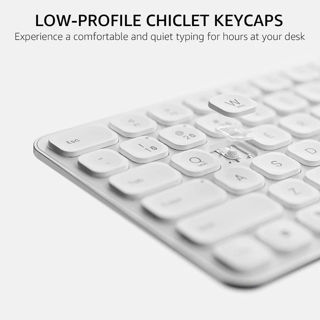 Alt view image 4 of 7 - RAPOO Wireless Keyboard for PC Laptop - 2.4GHz Multi-Device Wireless Bluetooth Keyboard with Number Pad, 99-Key Low-Profile Silent Computer Keyboard for Windows/Mac/Linux/Chrome, Support 4 Devices