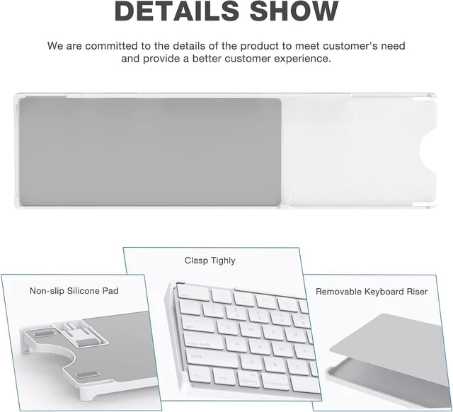 Alt view image 3 of 7 - Keyboard Stand Compatible with Apple Magic Wireless Keyboard and Apple Magic Trackpad (Apple Keyboard & Trackpad are not Included) White