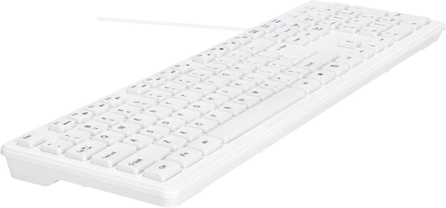 Alt view image 5 of 6 - MCSaite Wired White USB 104 Keys Computer Keyboard with Stands,Waterproof - US Layout Compatible for Windows, PC, Laptop