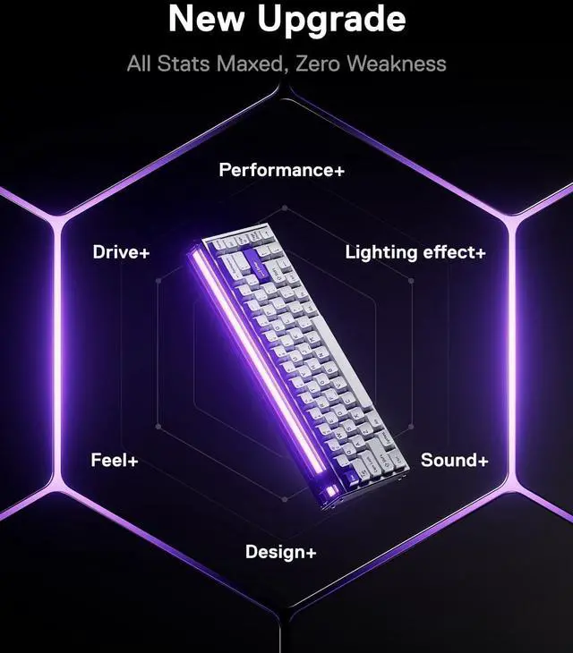Alt view image 6 of 7 - MADE68 Pro+ Wired Hall Effect Magnetic Gaming Keyboard | 65% Layout | Rapid Trigger, Adjustable Actuation for FPS & Rhythm Gamers | Hot-Swap Custom Keyboard, SOCD, RGB Lightbox, Aluminum Sides