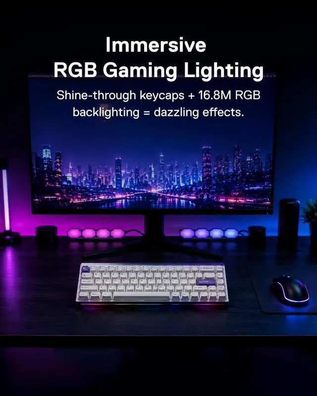 Alt view image 7 of 7 - MADE68 Pro+ Wired Hall Effect Magnetic Gaming Keyboard | 65% Layout | Rapid Trigger, Adjustable Actuation for FPS & Rhythm Gamers | Hot-Swap Custom Keyboard, SOCD, RGB Lightbox, Aluminum Sides