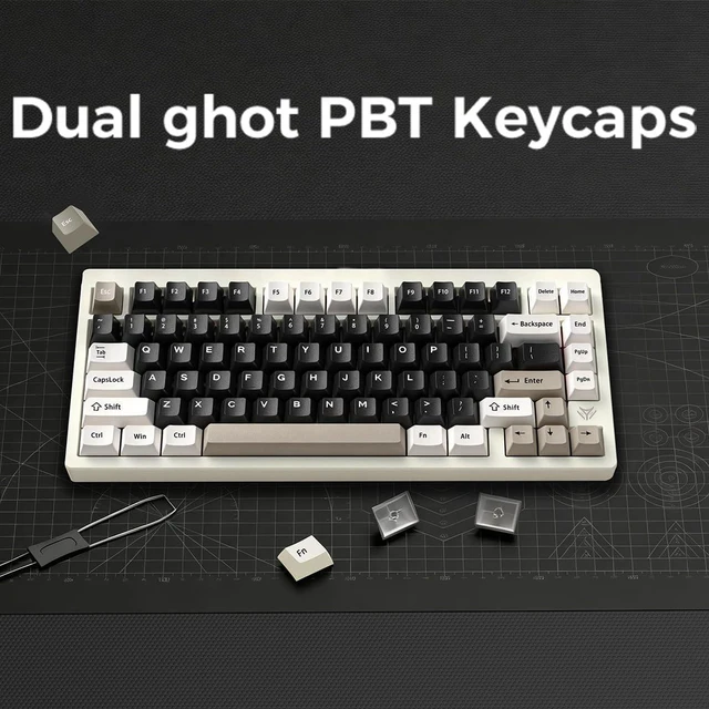 Alt view image 7 of 7 - MK INKY75 Mechanical Keyboard with Full Aluminum Wireless Mechanical Gaming Keyboard, 75% Layout Mechanical Keyboard BT/2.4G/USB-C,Hot Swappable, Creamy Sounding, RGB/PP/4000mAh(Light Beige)