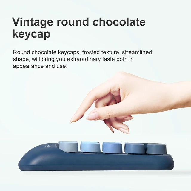 Alt view image 7 of 7 - Cute Wireless Numeric Keypad with 2.4G USB Receiver, Colorful Round Keycaps, Portable Financial Accounting Numpad Number Keyboard, Suitable for PC, Laptop (Blue Gradient)