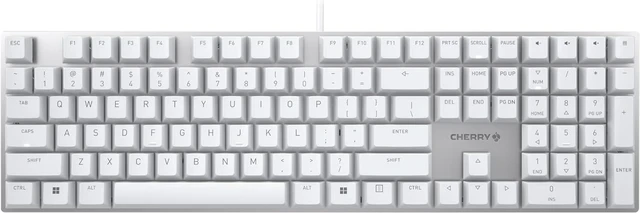Main image of Cherry KC 200 MX Mechanical Office Keyboard with New MX2A switches. Modern Design with Metal Plate Frame (White W/MX2A Brown Switch)
