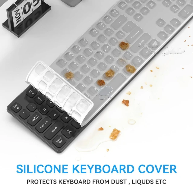 Alt view image 2 of 7 - Slim Wireless Keyboard for Mac and Windows, Ultra Quiet Low-Profile Flat Key Board with Full-Size Keys, 2.4GHz Wire Less for PC, Mac, Windows 11/10/8/7 (Black-1)