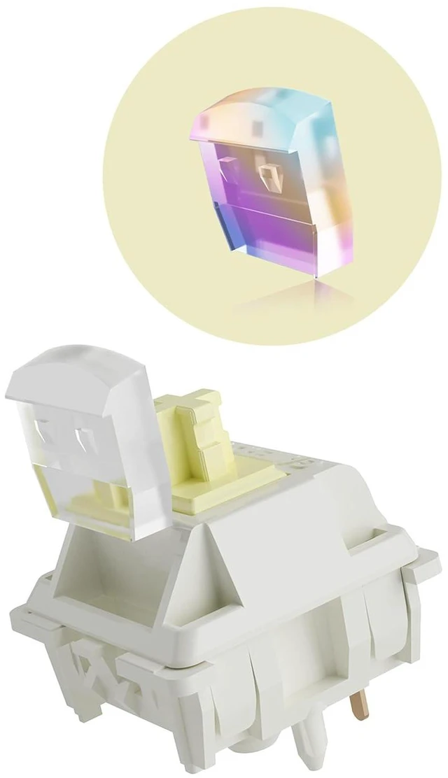 Alt view image 2 of 6 - Gateron Creamy Silent Linear Mechanical Keyboard Switches,108 Pack | 5-Pin,45gf,Pre-lubed,Silent Linear Switches,Full POM with Light Guide pole,SMD LED,for MX Gaming Keyboards Switches