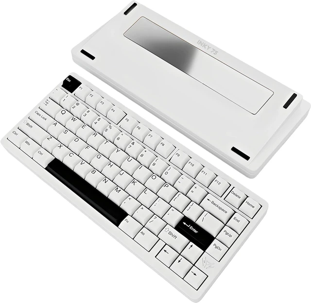 Main image of MK INKY75 Mechanical Keyboard with Full Aluminum Wireless Mechanical Gaming Keyboard, 75% Layout Mechanical Keyboard BT/2.4G/USB-C,Hot Swappable, Creamy Sounding, RGB/PP/4000mAh(Almost White)