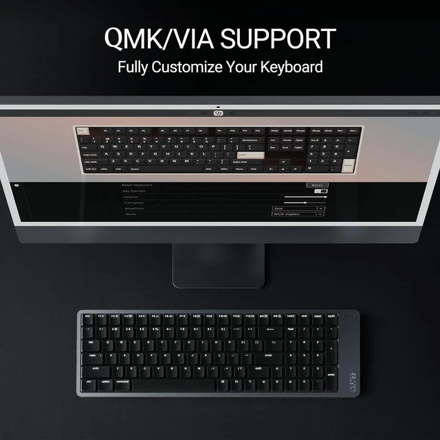 Alt view image 6 of 7 - Flow2 Low-Profile Mechanical Keyboard, Aluminum Alloy with Surfer Linear Switches, Rechargeable Wireless Keyboards with 3 Mode Connections for Windows, macOS (Silver, 100)