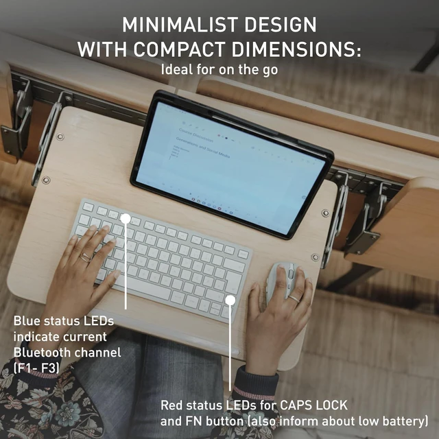 Alt view image 4 of 6 - Cherry KW 7100 Mini Multi-Device Compact Wireless Keyboard with Bluetooth.(Blue Slate)
