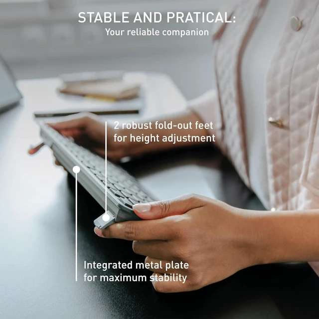 Alt view image 5 of 6 - Cherry KW 7100 Mini Multi-Device Compact Wireless Keyboard with Bluetooth.(Blue Slate)