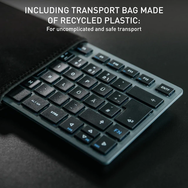 Alt view image 6 of 6 - Cherry KW 7100 Mini Multi-Device Compact Wireless Keyboard with Bluetooth.(Blue Slate)