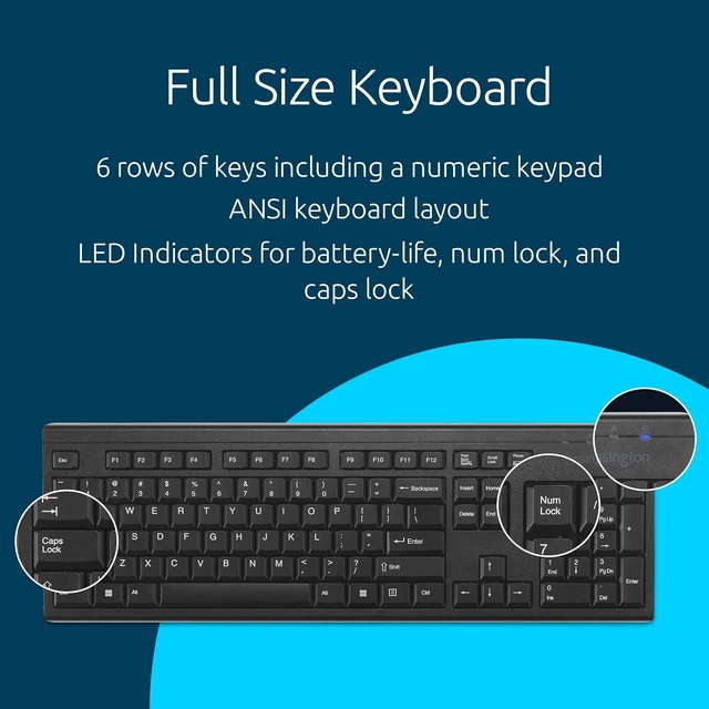 Alt view image 4 of 5 - Kensington KB150 EQ Wireless Keyboard (K75561NA)