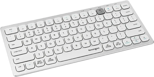 Alt view image 2 of 5 - Kensington Multi-Device Dual Bluetooth Wireless Compact Keyboard with Easy-Switch for up to 3 Devices, Windows/Mac/Chrome and iOS Compatible - Silver (K75504US)