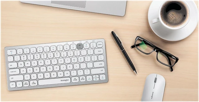 Alt view image 4 of 5 - Kensington Multi-Device Dual Bluetooth Wireless Compact Keyboard with Easy-Switch for up to 3 Devices, Windows/Mac/Chrome and iOS Compatible - Silver (K75504US)