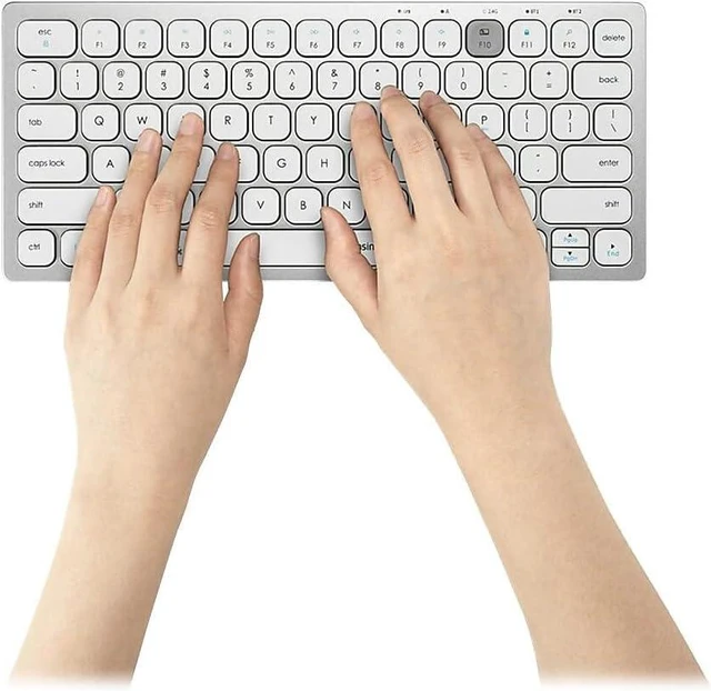 Alt view image 5 of 5 - Kensington Multi-Device Dual Bluetooth Wireless Compact Keyboard with Easy-Switch for up to 3 Devices, Windows/Mac/Chrome and iOS Compatible - Silver (K75504US)