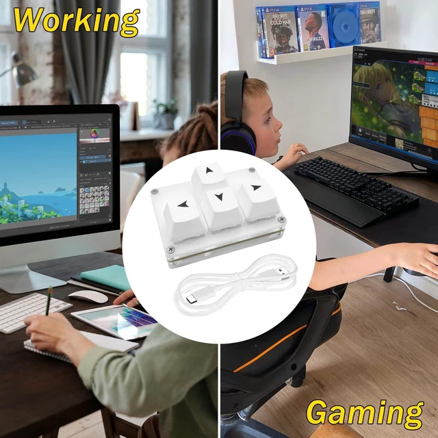 Alt view image 5 of 5 - SayoDevice Mini 4-Key WASD Keypad Arrow Key Keycaps Mechanical Keyboard | One-Handed Gaming Keypad Programmable Macros USB-C Customized Hot-swappable Keyboard for Working or FPS Gaming