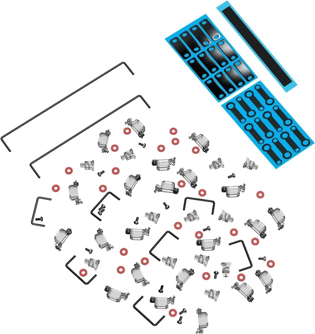 Alt view image 5 of 7 - DUROCK Stabilizer V3, Screw in Stabilizers with 2u 6.25u 7u Wires, PCB Mount Keyboard Stabilizers for Mechanical Keyboards (V3 Smokey Black 80% Kit)