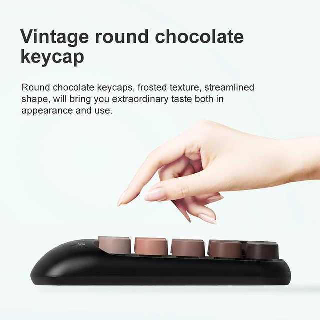Alt view image 7 of 7 - Cute Wireless Numeric Keypad with 2.4G USB Receiver, Colorful Round Keycaps, Portable Financial Accounting Numpad Number Keyboard, Suitable for PC, Laptop (Black Gradient)