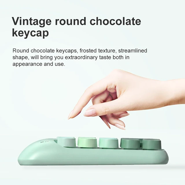 Alt view image 7 of 7 - Cute Wireless Numeric Keypad with 2.4G USB Receiver, Colorful Round Keycaps, Portable Financial Accounting Numpad Number Keyboard, Suitable for PC, Laptop (Green Gradient)