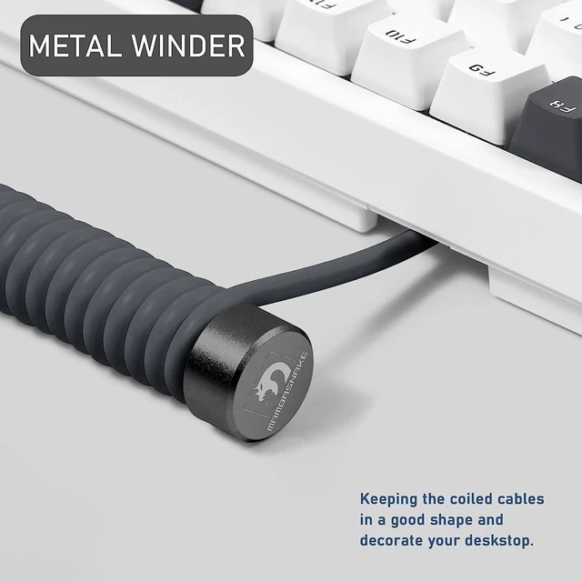 Alt view image 2 of 6 - Attack Shark Coiled Keyboard Cable Winder-7.87inch Fixed Rod Compatible with GunMjo/RK61/EPOMAKER Mix 99% All Custom USB C Cable,Line Management Pole for Mechanical Gaming Keyboard-RC01,Grey