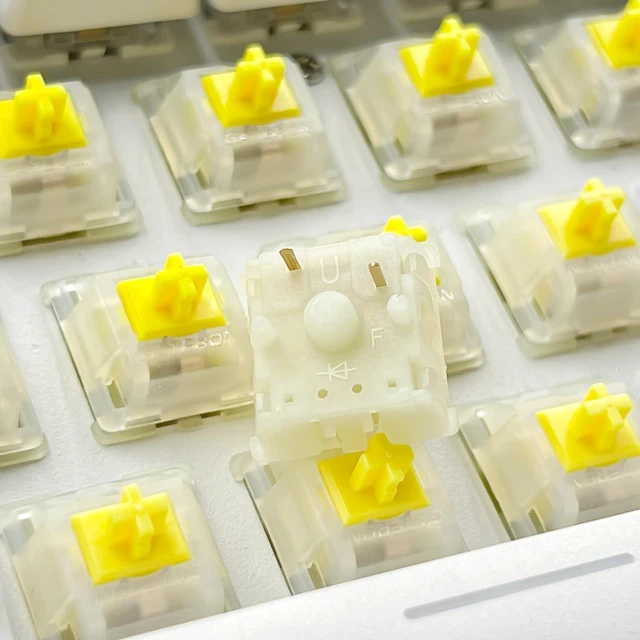 Main image of Gateron Milky Yellow Pro V2 Pre-lubed 5-Pin 50gf Linear Switches for All MX Mechanical Keyboard Game Keyboard(Milky Yellow Pro V2,90PCS)