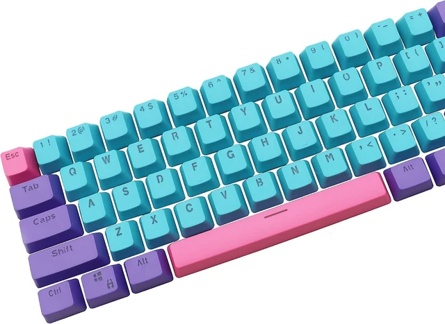 Alt view image 4 of 7 - WHYSP Backlit Keycaps 60% for GK61 60 Percent Keyboard OEM Profile PBT Key Cap Replacement 6.25U Space Bar