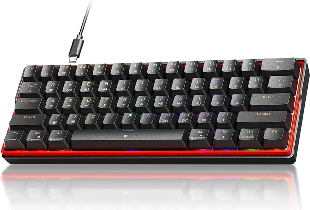 Main image of KEMOVE K61SE Gaming Keyboard, 60 Percent Mechanical Keyboard, Wired RGB Backlit N-Key Rollover Compact Mini 61 Keys Keyboard for PC Laptop, Blue Switch