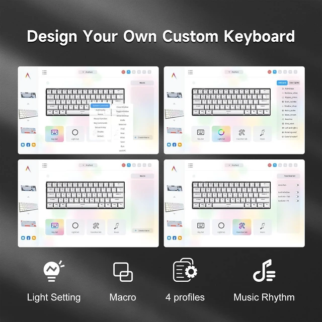 Alt view image 7 of 7 - KEMOVE K61SE Gaming Keyboard, 60 Percent Mechanical Keyboard, Wired RGB Backlit N-Key Rollover Compact Mini 61 Keys Keyboard for PC Laptop, Blue Switch