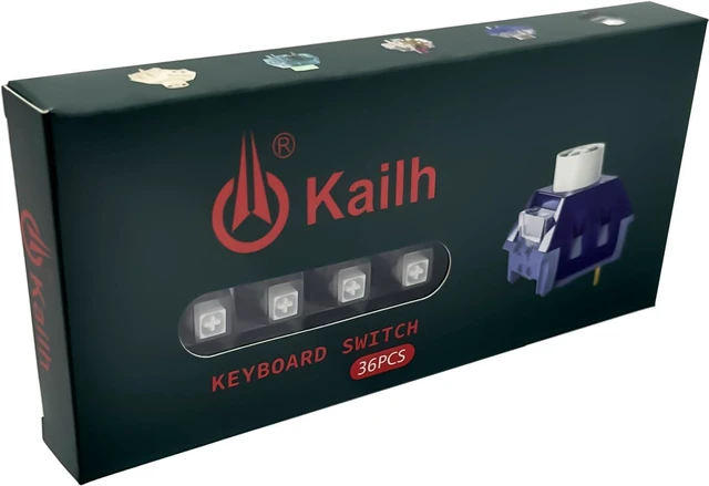 Alt view image 5 of 6 - Upgrade Box Keyboard Switches,Kailh Box V2 White Switches for Mechanical Keyboard,5-Pin 45gf Clicky/Pre-Lubed/Dust&Waterproof Switches(Box V2 White,36pcs)