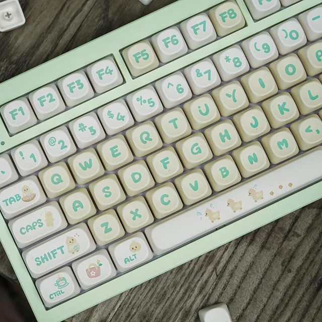 Main image of PBT Duck Keycaps Set MOA Profile - 143 Keys Custom Dye-Sublimation for 60% 65% 70% 75% 100% Cherry Gateron MX Switches Mechanical Keyboards