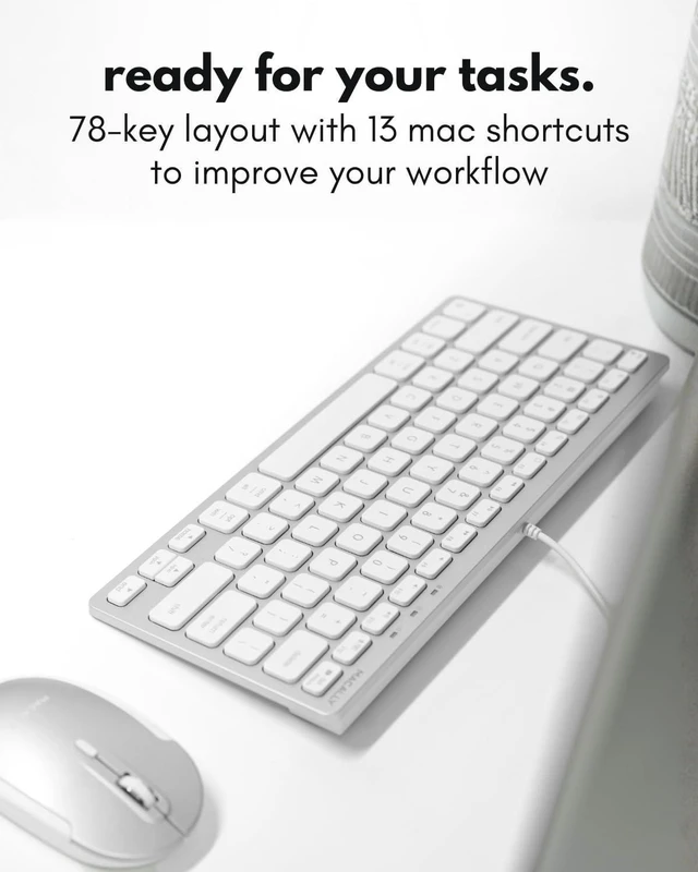 Alt view image 4 of 7 - Macally USB C Wired Keyboard for Mac (USB C + USB A) Compatible Keyboard for MacBook Pro/Air, iMac & MacMini Compact Mac Keyboard
