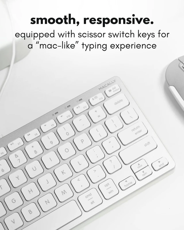 Alt view image 5 of 7 - Macally USB C Wired Keyboard for Mac (USB C + USB A) Compatible Keyboard for MacBook Pro/Air, iMac & MacMini Compact Mac Keyboard