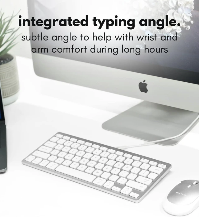 Alt view image 7 of 7 - Macally USB C Wired Keyboard for Mac (USB C + USB A) Compatible Keyboard for MacBook Pro/Air, iMac & MacMini Compact Mac Keyboard