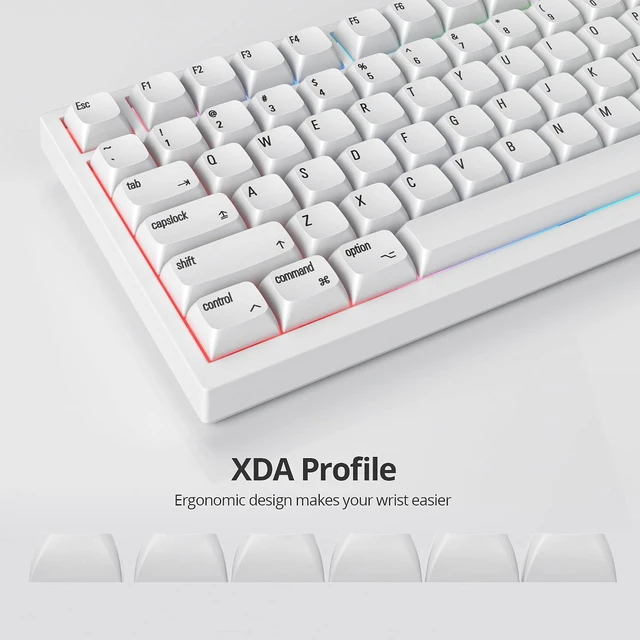 Alt view image 4 of 6 - Guffercty kred 128 Keys XDA Profile Minimalist White Keycaps 75 Percent Dye-sub PBT Keyboard Caps with ISO Keys for MAC 60% 65% 75% 96% Mechanical Keyboard (Minimalist-A English Keycaps)