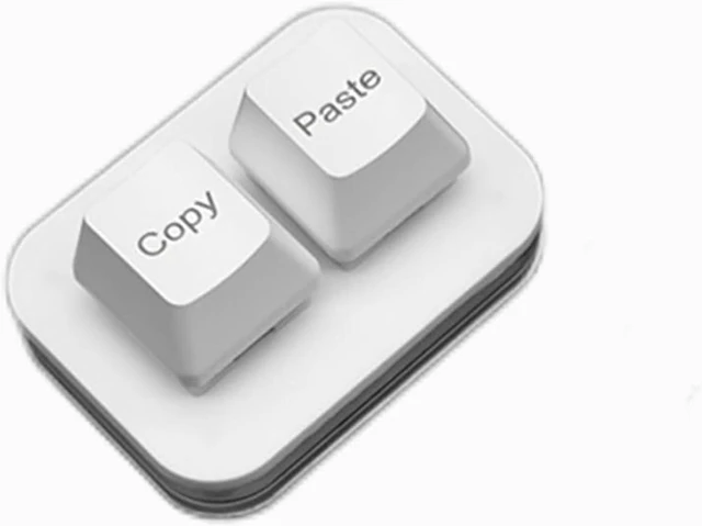Main image of sanjimida USB mini 2-Key Keyboard Copy and Paste, programmable Macro Keyboard, hot swappable Mechanical Keyboard, with 1.5 Meter USB Data Cable (White)